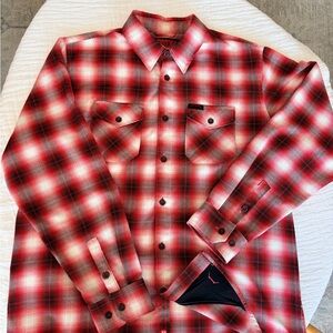 Men's Red Plaid Button-Up Shirt